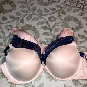 Pink Plaid Women's Bra